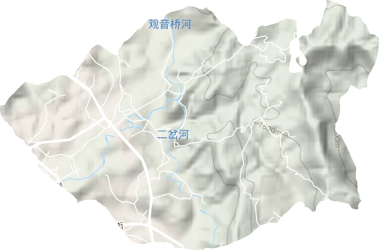 德溪街道地形圖