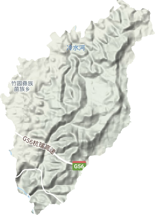 竹園鄉(xiāng)地形圖