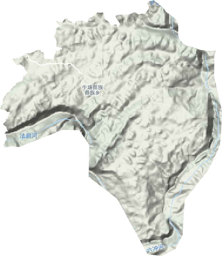 牛場鄉(xiāng)地形圖