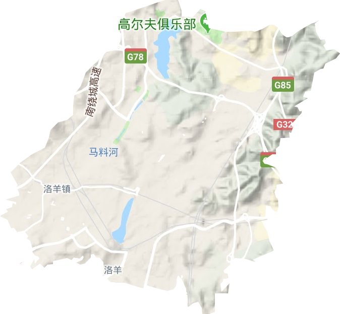 洛羊街道地形圖