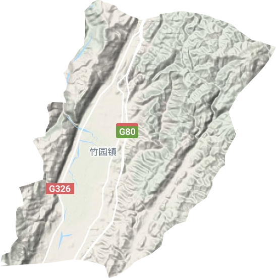 竹園鎮(zhèn)地形圖
