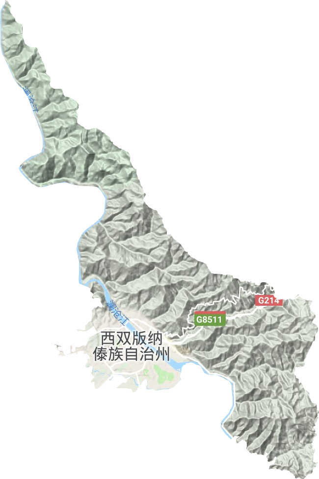 允景洪街道辦事地形圖