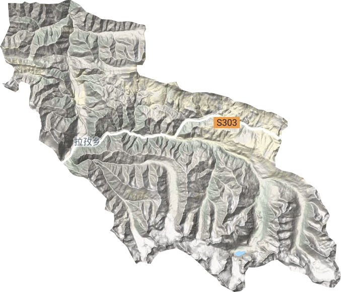 拉孜鄉地形圖