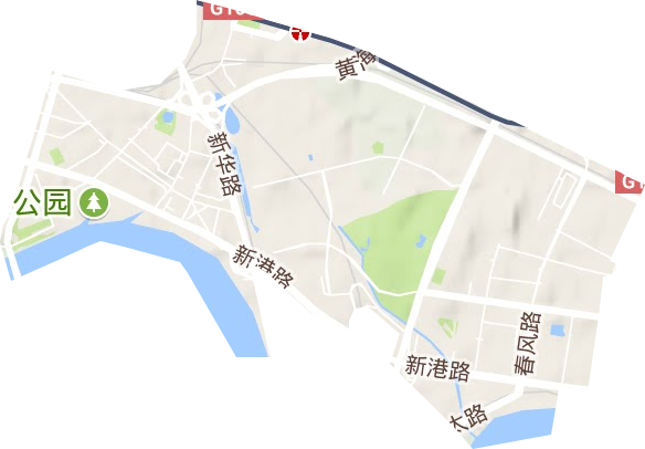 于家堡街道地形圖