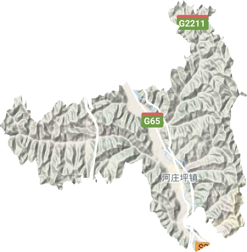 河莊坪鎮地形圖