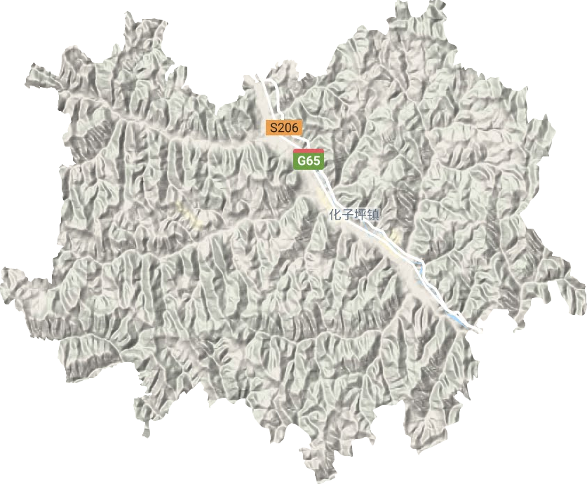 化子坪鎮地形圖