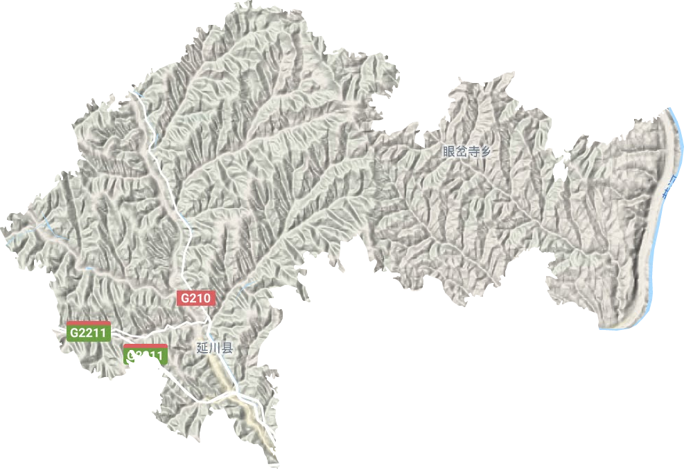 延川鎮(zhèn)地形圖