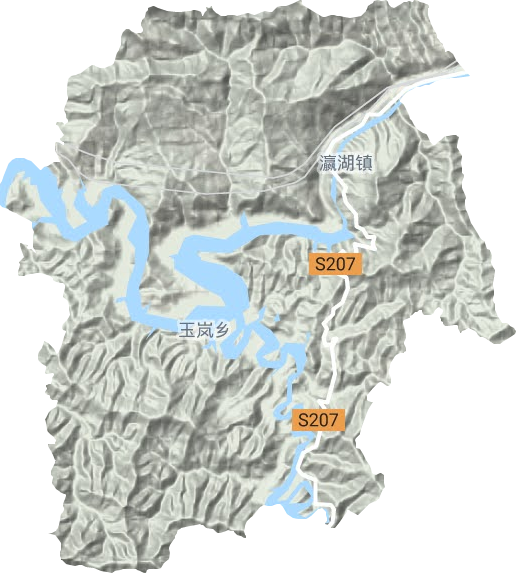 瀛湖鎮地形圖