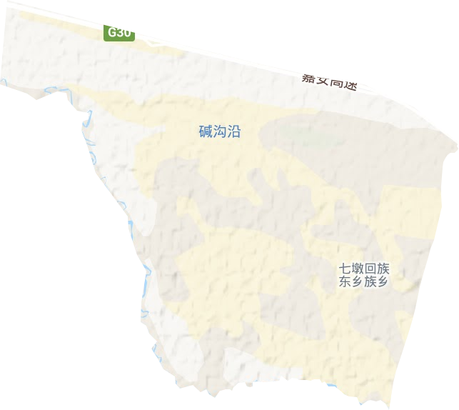 七墩回族東鄉族鄉地形圖