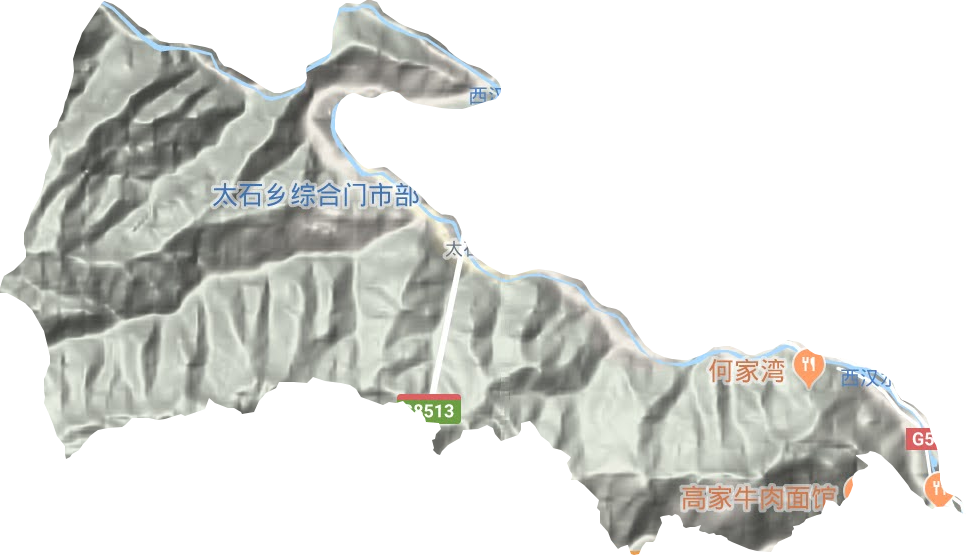 太石鄉(xiāng)地形圖
