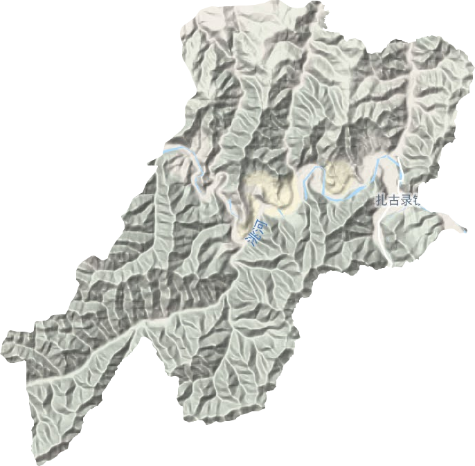 扎古錄鎮地形圖