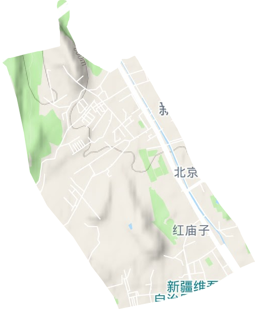 紅廟子街道地形圖
