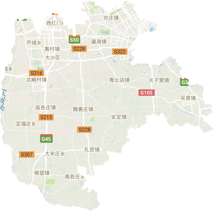 大興區(qū)地形圖