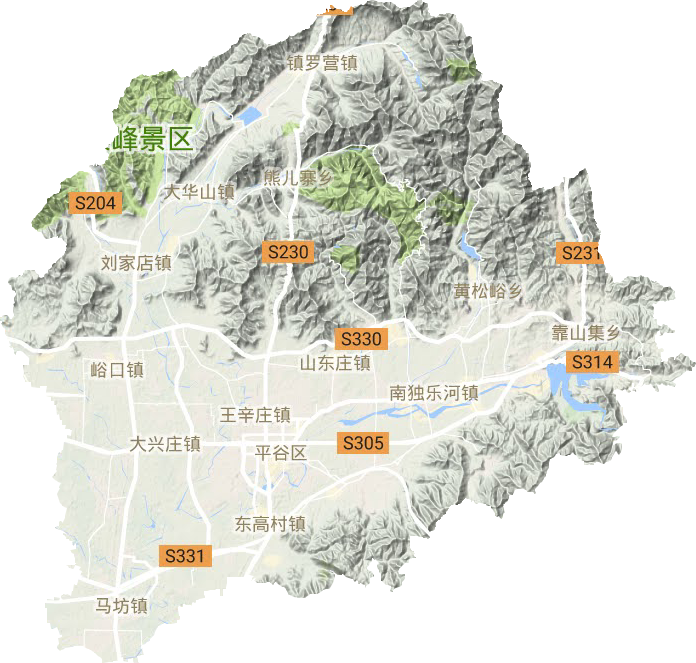 平谷區地形圖