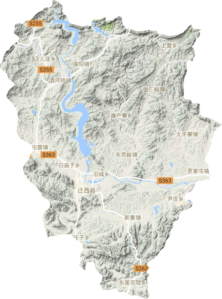 遷西縣地形圖