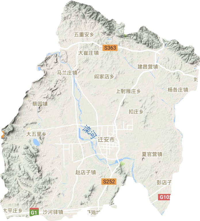 遷安市地形圖