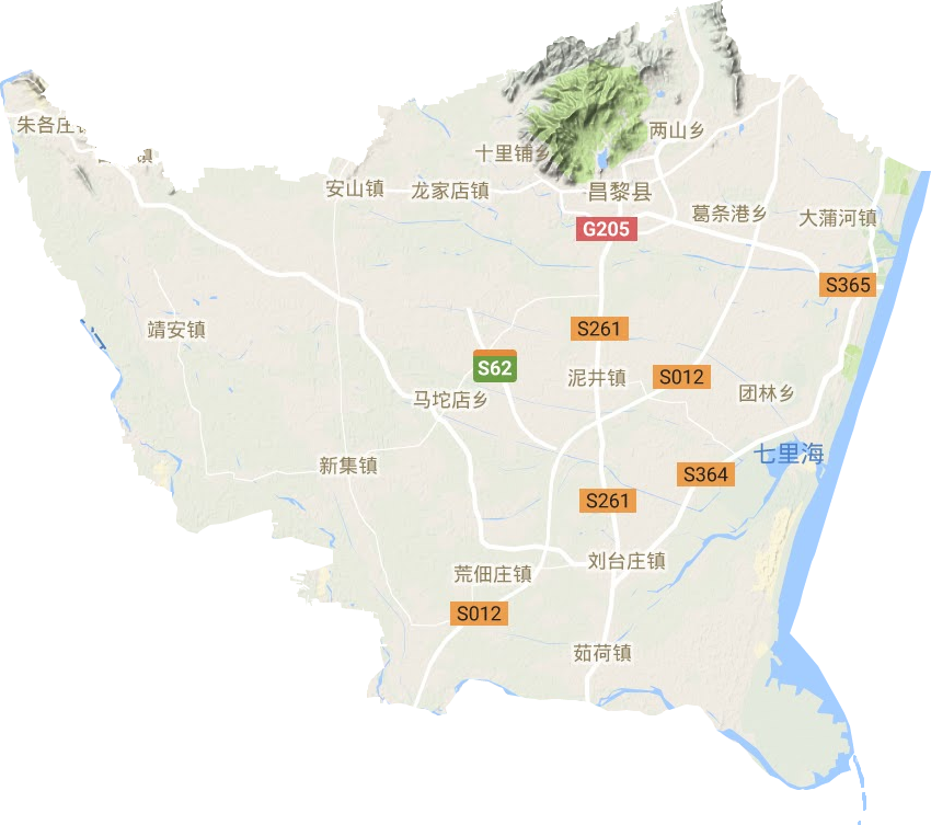 昌黎縣地形圖