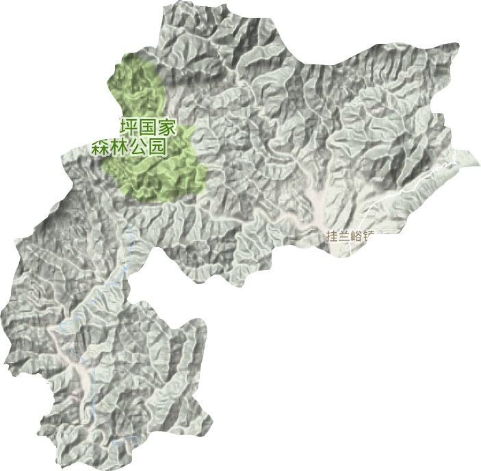 掛蘭峪鎮(zhèn)地形圖