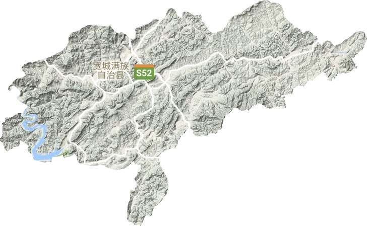 寬城滿族自治縣地形圖
