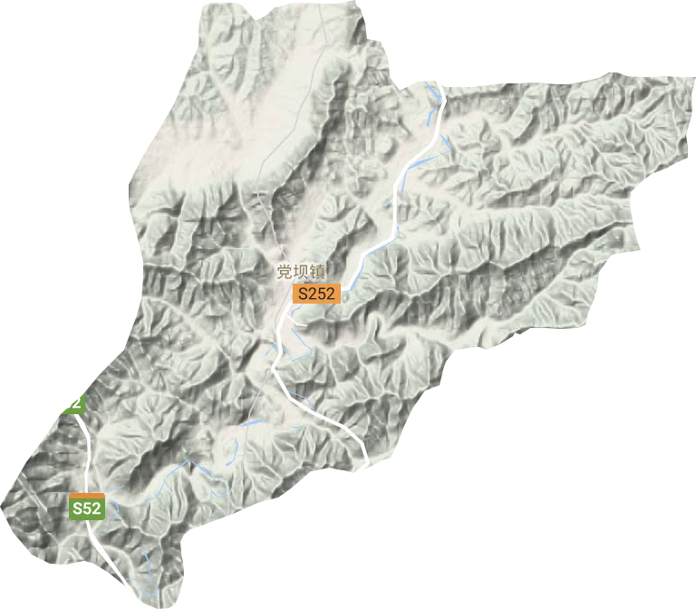 黨壩鎮地形圖