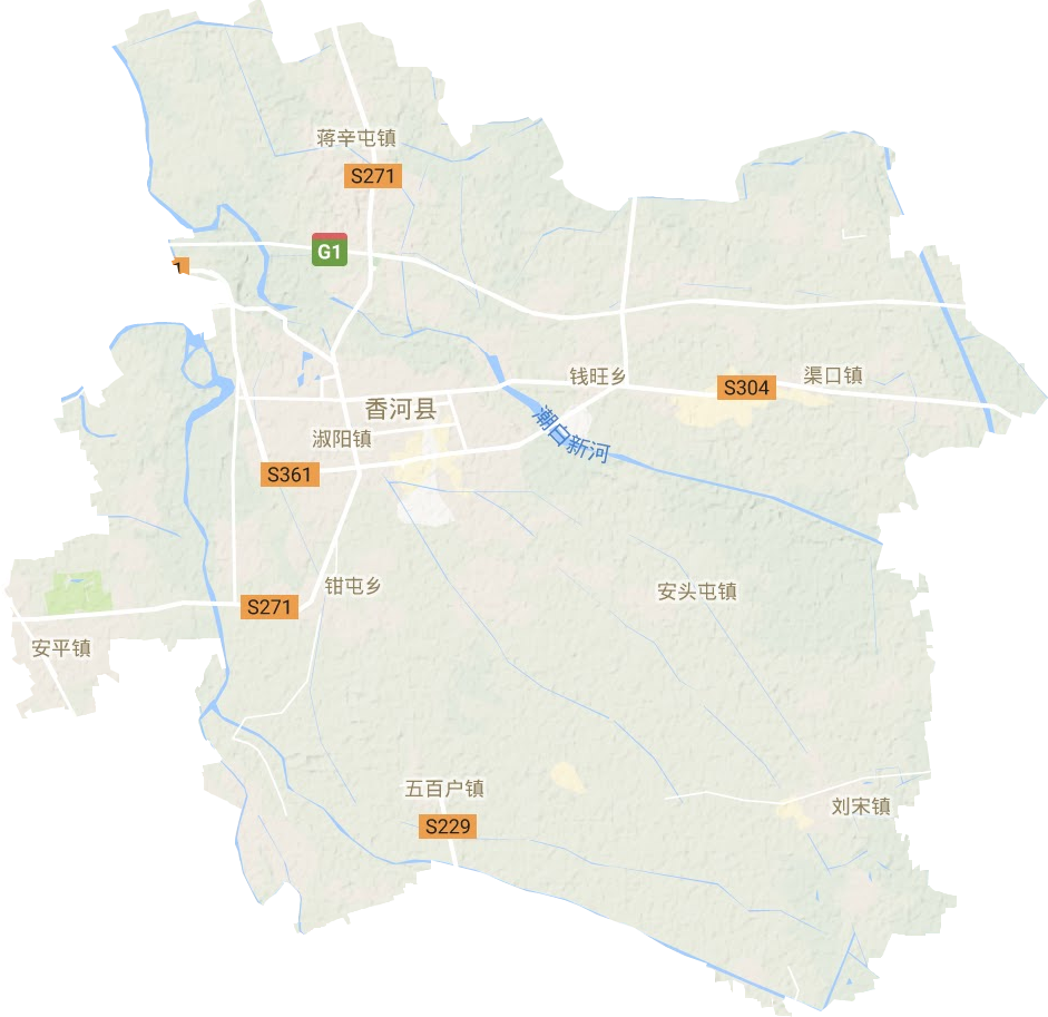 香河縣地形圖