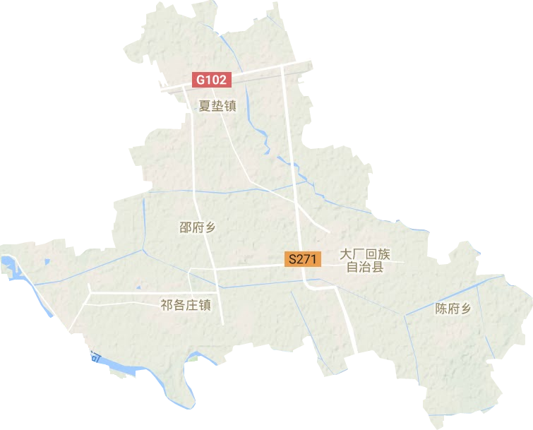 大廠回族自治縣地形圖