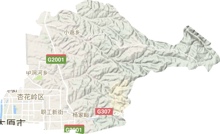 杏花嶺區(qū)地形圖