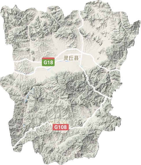 靈丘縣地形圖