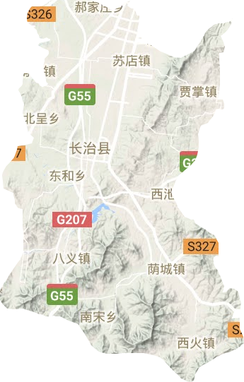 長治縣地形圖