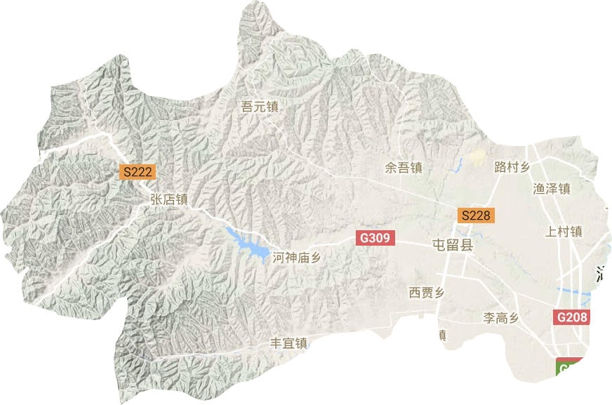 屯留縣地形圖