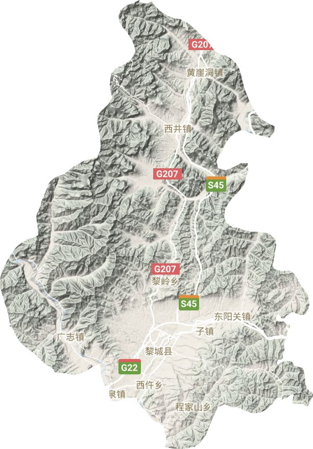 黎城縣地形圖