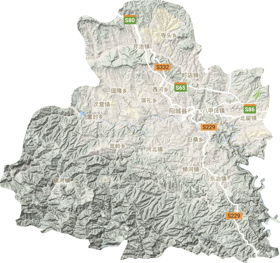陽城縣地形圖