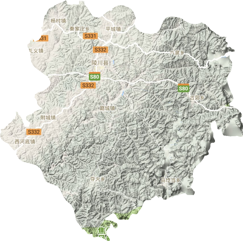 陵川縣地形圖