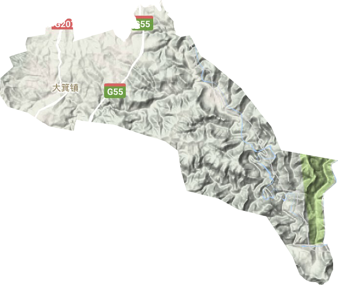 大箕鎮(zhèn)地形圖