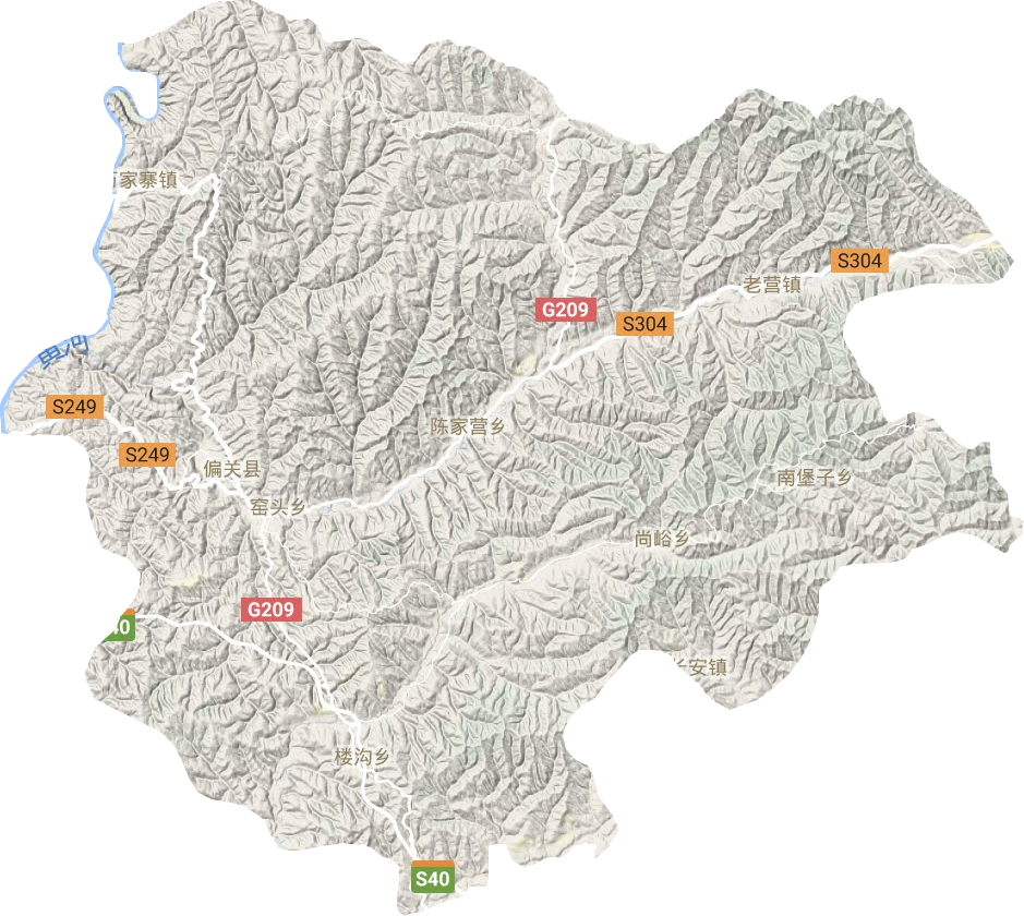 偏關縣地形圖