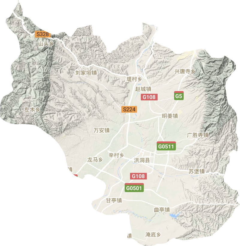 洪洞縣地形圖