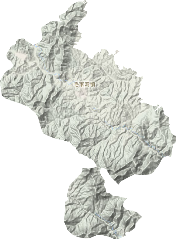 毛家灣鎮地形圖