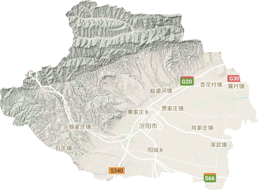 汾陽市地形圖