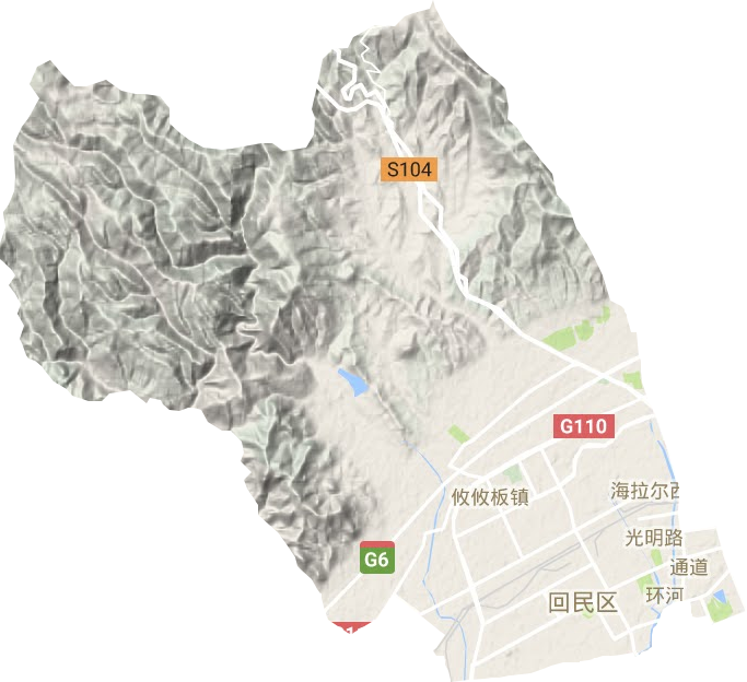 回民區(qū)地形圖