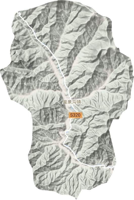 龐泉溝鎮(zhèn)地形圖