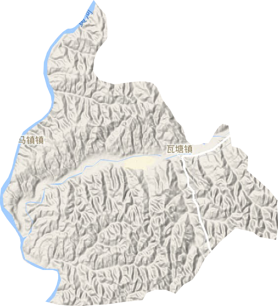 瓦塘鎮地形圖