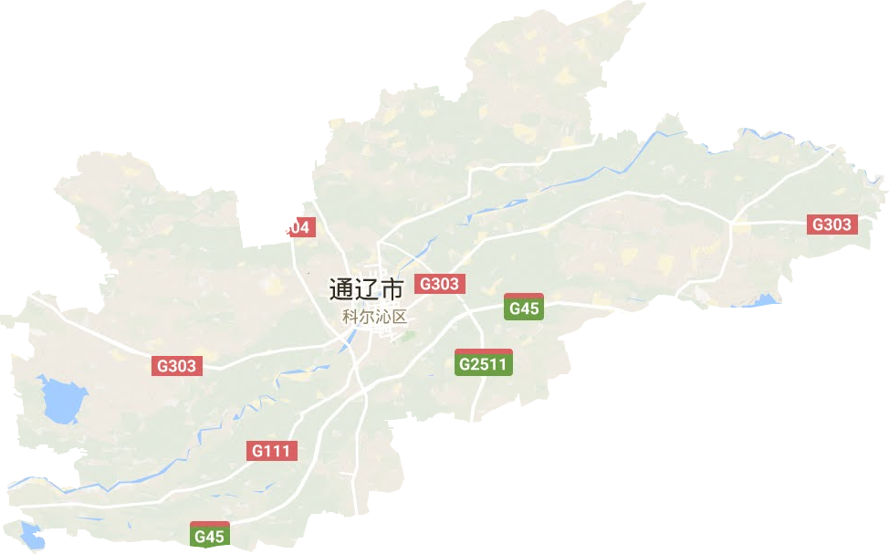 科爾沁區地形圖