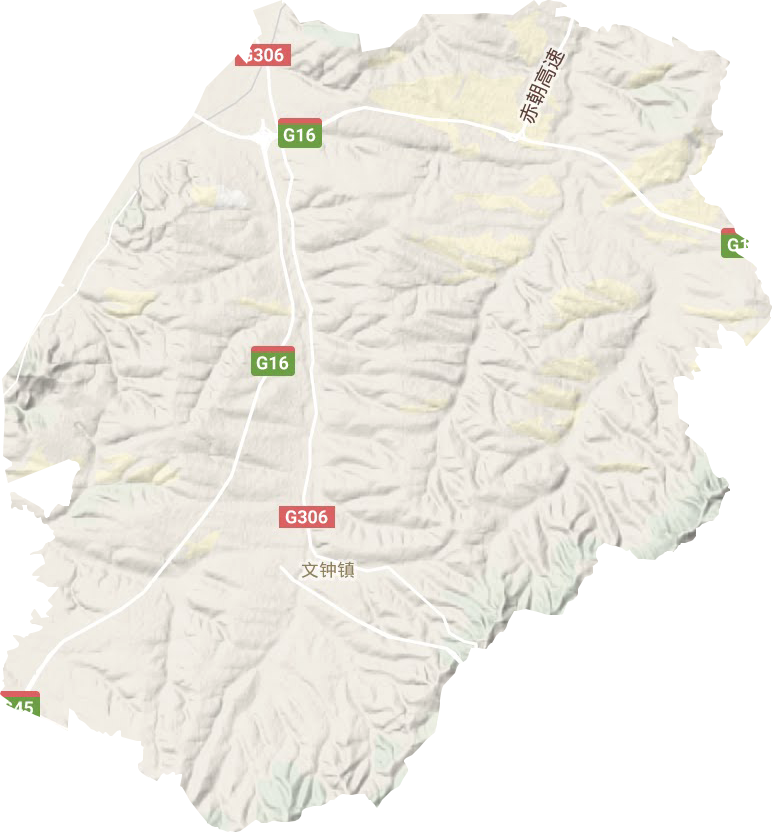 文鐘鎮(zhèn)地形圖