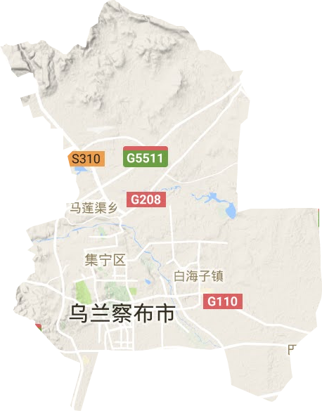 集寧區(qū)地形圖