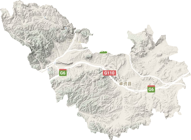 卓資縣地形圖