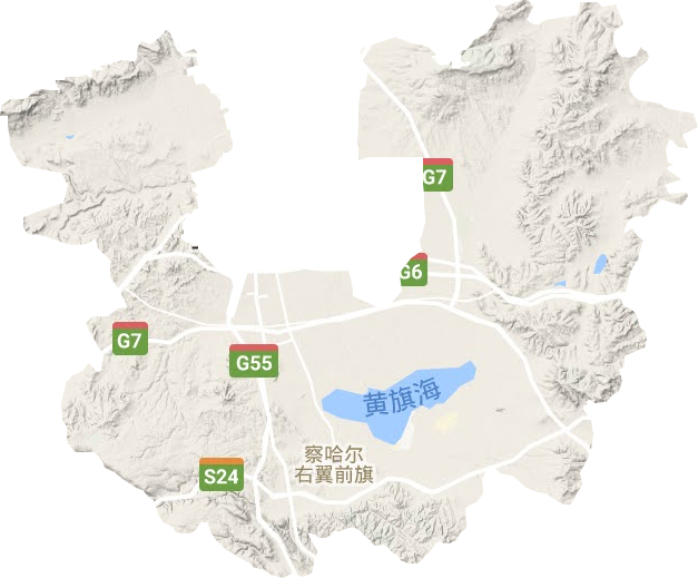察哈爾右翼前旗地形圖