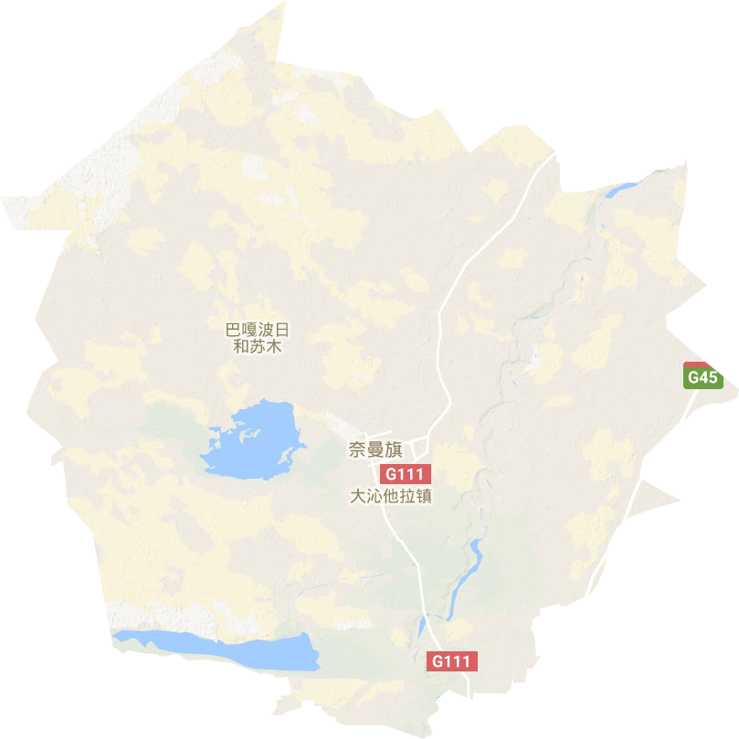 大沁他拉鎮地形圖