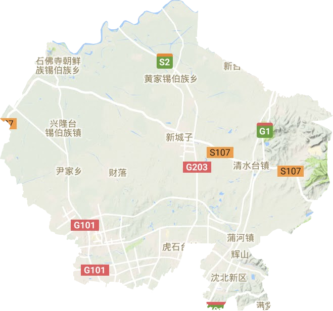 沈北新區地形圖