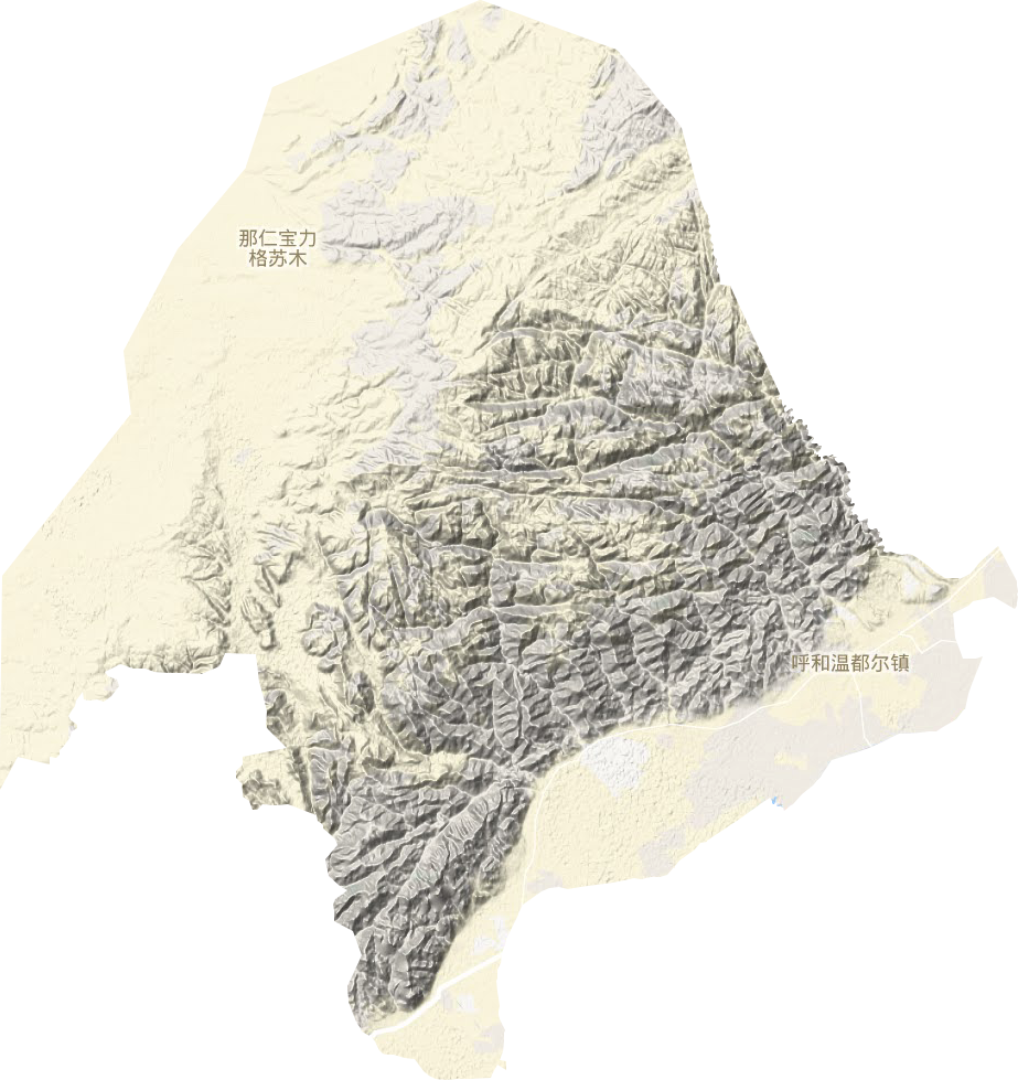 呼和溫都爾鎮地形圖