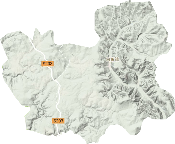 阿爾山市白狼鎮地形圖
